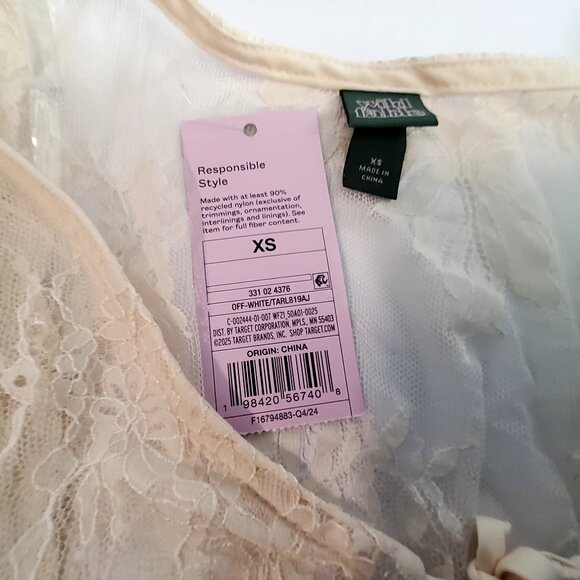 Wild Fable Size XS Off - White Lace Long Sleeve Top With Tags China Origin - Picture 4 of 10